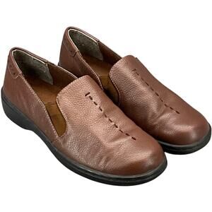 Sbicca Brown Leather Slip On Comfort Loafer Women 8M